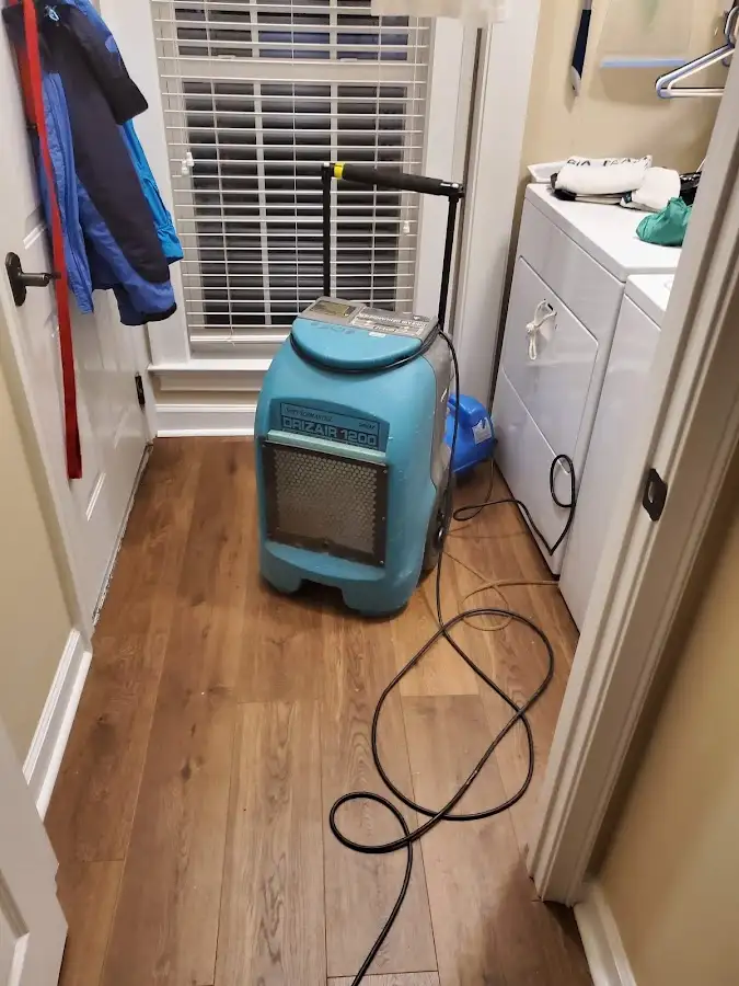 Commercial dehumidifier deployed for Flood Damage Cleanup in Isla Vista